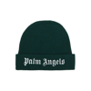 PALM ANGELS KIDS LOGO-EMBROIDERED RIBBED-KNIT BEANIE