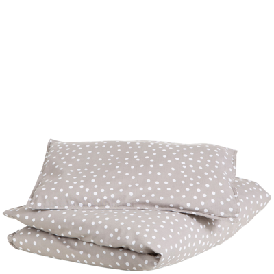 Buddy & Hope Gots Dotted Crib Bedding Set Taupe In Brown