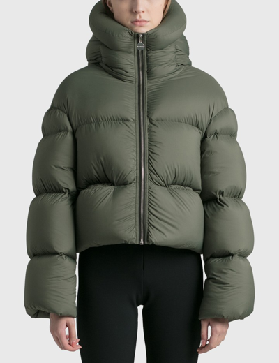 Ienki Ienki Kenny Cropped Padded Jacket In Khaki