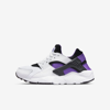 Nike Huarache Run Big Kids' Shoes In White,purple Punch,black