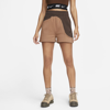 Nike Women's  Sportswear Color Clash Fleece Shorts In Brown