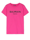 Balmain Logo-print Short-sleeve T-shirt In Rosa