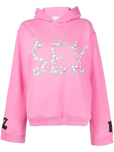 Natasha Zinko Slogan-print Oversized Hoodie In Pink