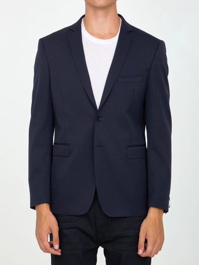 Tonello Single-breasted Wool Blazer In Blue