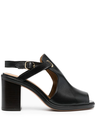 A.p.c. Julie Buckled Leather Sandals In Black