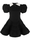 SHUSHU-TONG PUFF-SLEEVE TIERED MINIDRESS