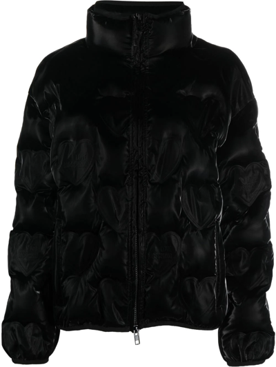 Love Moschino Heart-quilted Puffer Jacket In Black