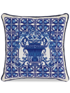 DOLCE & GABBANA EMBROIDERED MAJOLICA-PRINT CUSHION