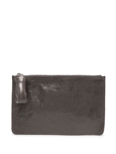 Lemaire High-shine Pouch Wallet In Grau