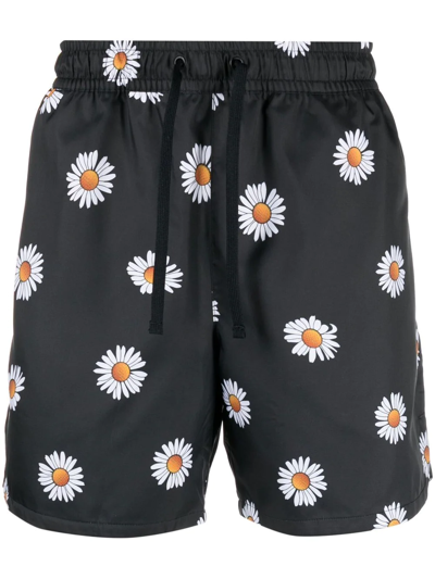 Nike Daisy-print Swim Shorts In Black