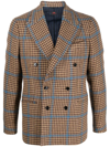 Mp Massimo Piombo Check-pattern Double-breasted Blazer In Nude