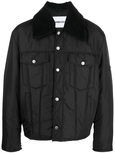 Ambush Logo-embossed Padded Short Jacket In Black No Color