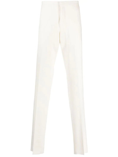 Caruso Straight-leg Tailored Trousers In Weiss