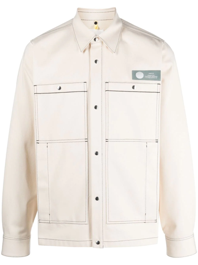 Oamc Long-sleeve Cotton Shirt Jacket In Neutrals