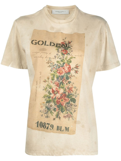 Golden Goose Journey W S T Shirt Regular S S Old Paper In Neutrals