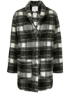WOOLRICH CHECKED BUTTON-FASTENING COAT