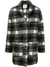 Woolrich Checked Button-fastening Coat In Schwarz