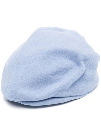 Comme Des Garçons Shirt Logo-embroidered Baker-boy Cap In Blue