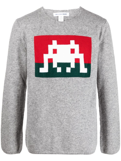 Comme Des Garçons Shirt Graphic-print Jumper In Grey