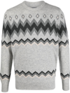 Barbour Regis Fair Isle Wool Sweater In Grau