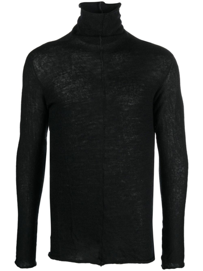 Isaac Sellam Experience Roll-neck Organic-wool Jumper In Schwarz