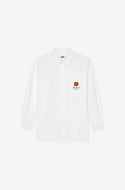 Kenzo Boke Flower Crest Casual Shirt In White