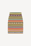 Kenzo Neutral Fairisle Jacquard Stripe Skirt In Beige
