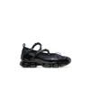 Simone Rocha Blue Beaded Strap Leather Ballerina Pumps In Navy Jet