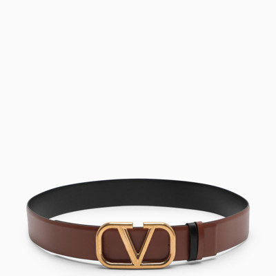 Valentino Garavani Brown/black Vlogo Reversible Belt 40 Mm