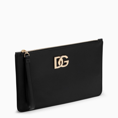 Dolce & Gabbana Black Leather Envelope With Logo