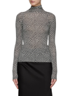 RAG & BONE ZIGZAG MOTIF SHAW PANELLED HIGH NECK LONG SLEEVE TOP