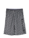 Balmain Teen Black And White Logo Print Swim Shorts In Black