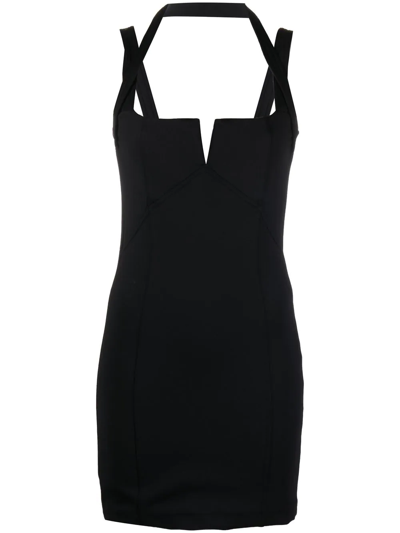 Gauge81 Square-neck Fitted Minidress In Black