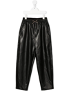 Monnalisa Drawstring Balloon Trousers In Black
