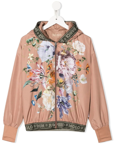 Molo Kids' Ophelia Floral-print Jacket In Vertical Botanical
