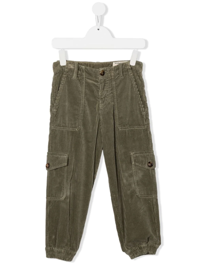 Brunello Cucinelli Kids' Corduroy Tapered-leg Trousers In Green