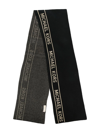Michael Kors Logo-tape Knitted Scarf In Black