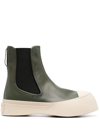 Marni Pablo Leather Ankle Boots With Logo In Black