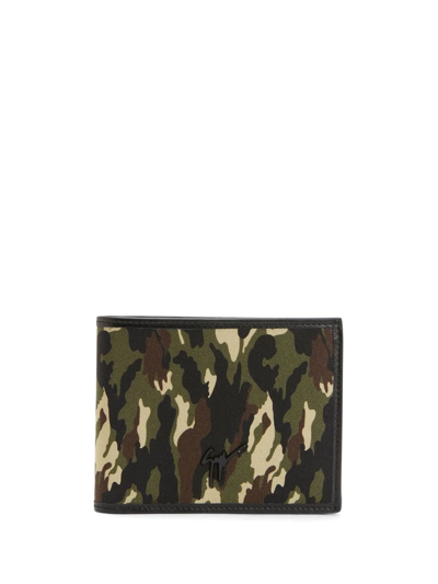 Giuseppe Zanotti Albert Camouflage-print Bi-fold Wallet In Black