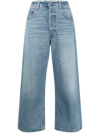 Citizens Of Humanity Blue Gaucho Cropped Wide-leg Jeans In Blue