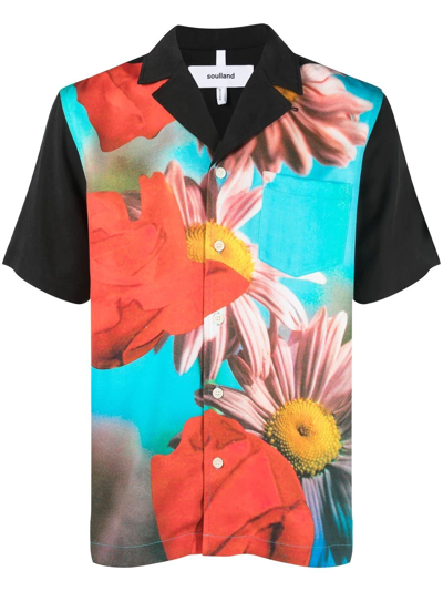 Soulland Black Orson Floral Print Shirt