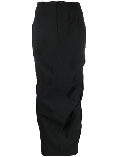 Pre-owned Dolce & Gabbana 1990s Side-slits Tailored Maxi Skirt In Black