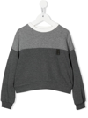 Brunello Cucinelli Embellished Cotton Jersey Sweatshirt In Grey