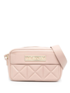 LOVE MOSCHINO LOGO-PLAQUE QUILTED CROSS-BODY BAG