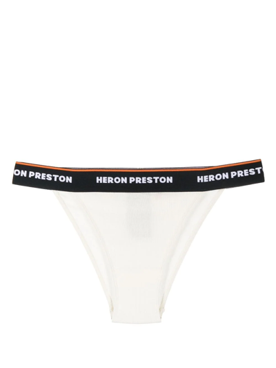 Heron Preston Logo织带细节丁字裤 In White
