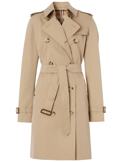 Burberry The Kensington Mid-length Trench Coat In Neutrals