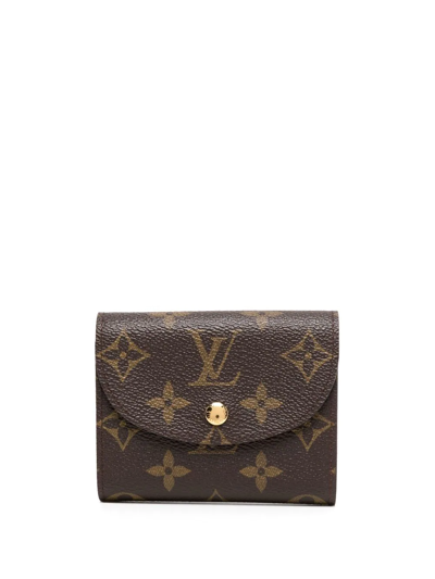 Pre-owned Louis Vuitton 2014  Monogram Helene Flap Wallet In Brown