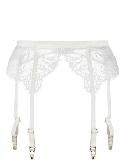 La Perla Exotique Stretch-lace Suspender Belt In Off White