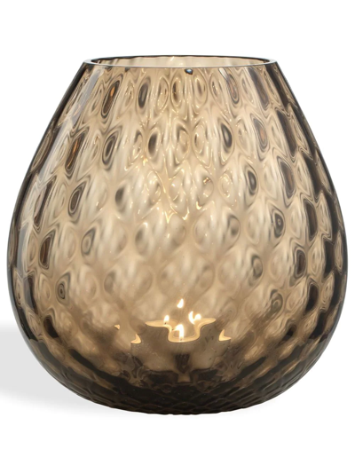 Nasonmoretti Macramé Glass Candle Holder In Brown