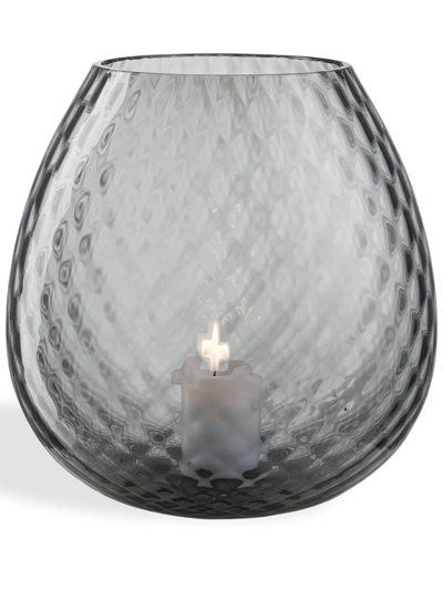 Nasonmoretti Macramé Glass Candle Holder In Grey